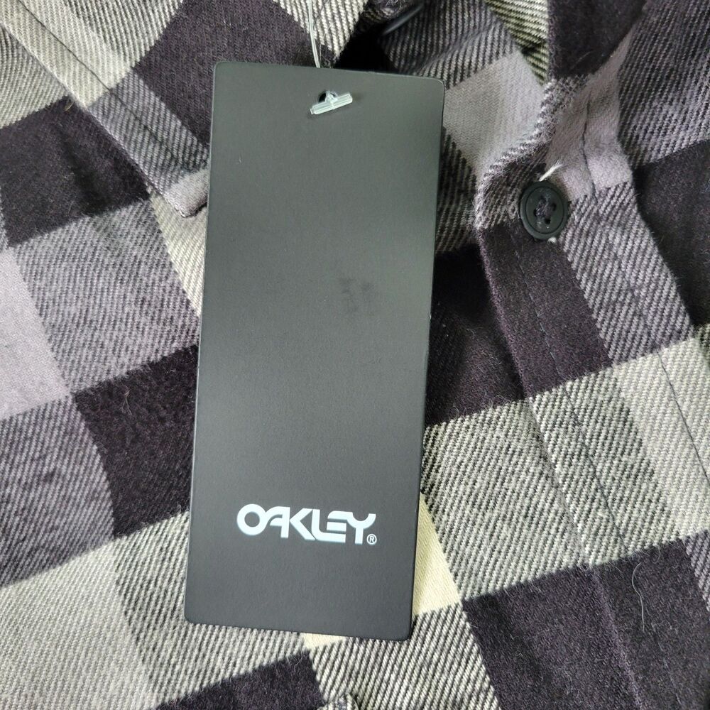 Oakley Icon Flannel Shirt Mens Black Plaid Size 2XL Custom Fit NEW - Picture 2 of 10